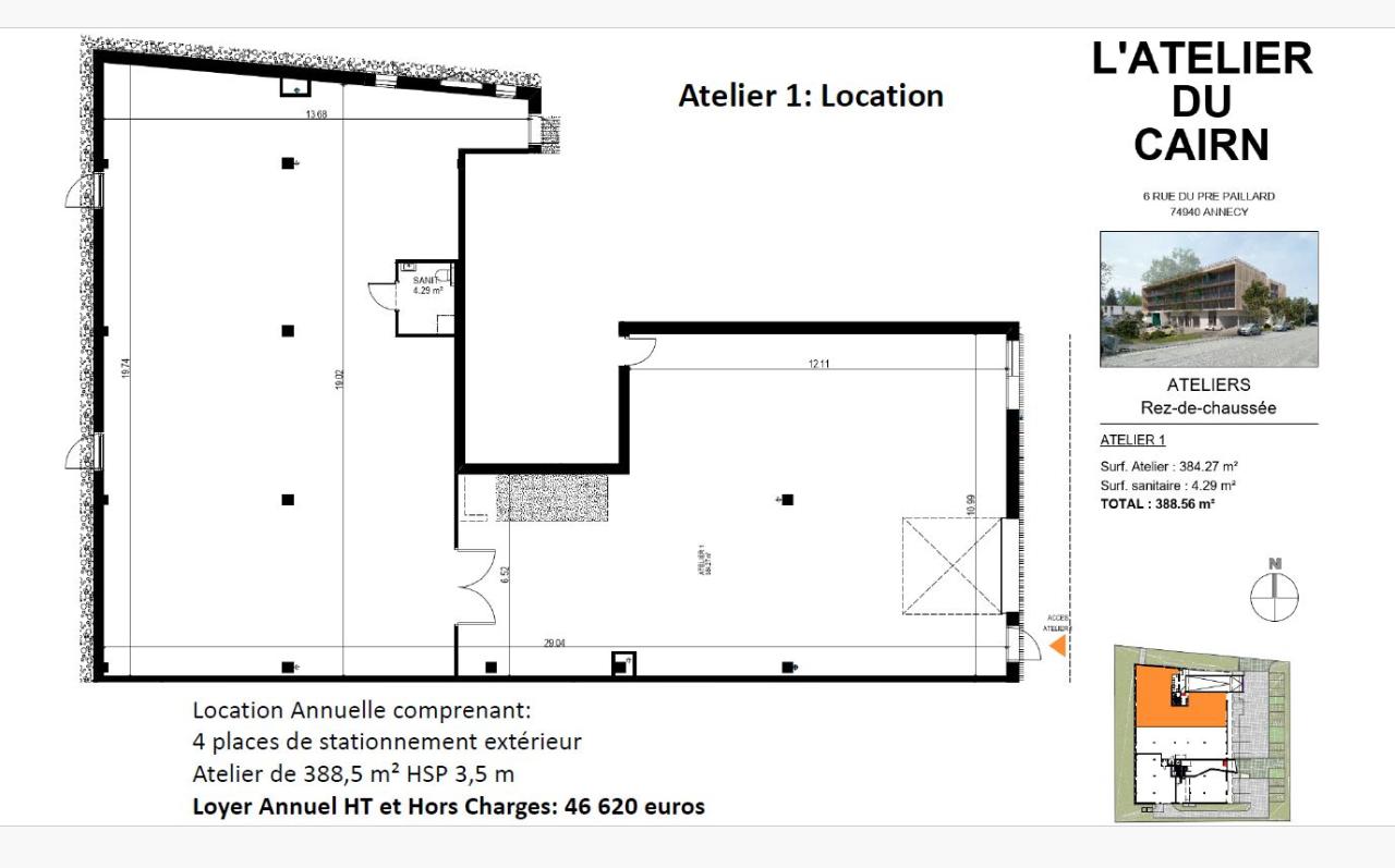 Local d'activité Annecy-le-Vieux 389m² Location local d'activité Annecy-le-Vieux Haute-Savoie OLACT2314323 1